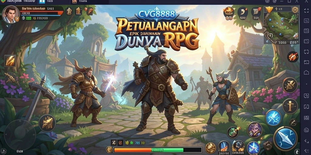 Tangkapan layar dari gameplay CVG8888 yang menampilkan pertarungan epik dalam RPG.