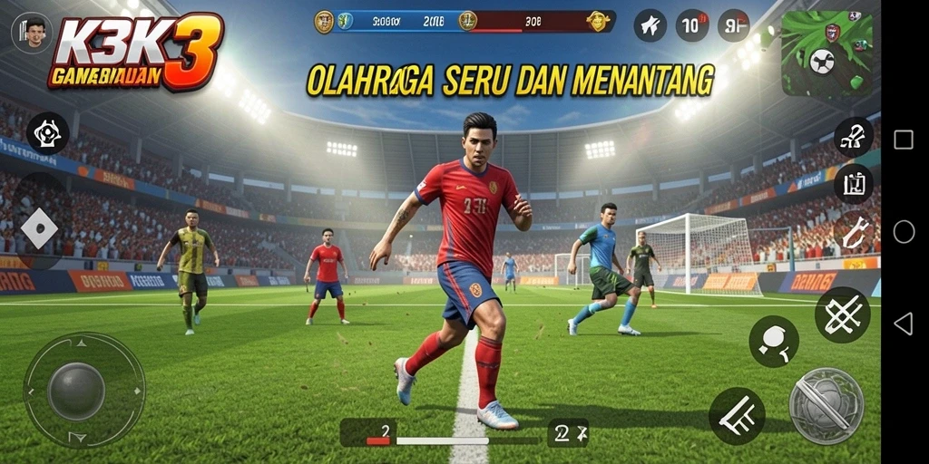 Gameplay K3K3 menampilkan aksi seru dari berbagai olahraga.