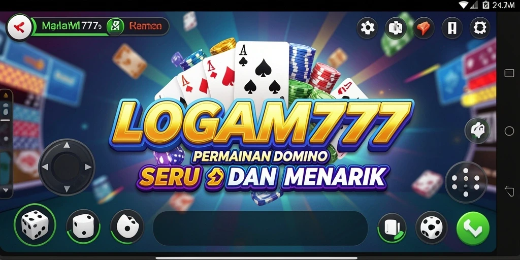 Tampilan gameplay seru dari LOGAM777 saat bermain Domino.